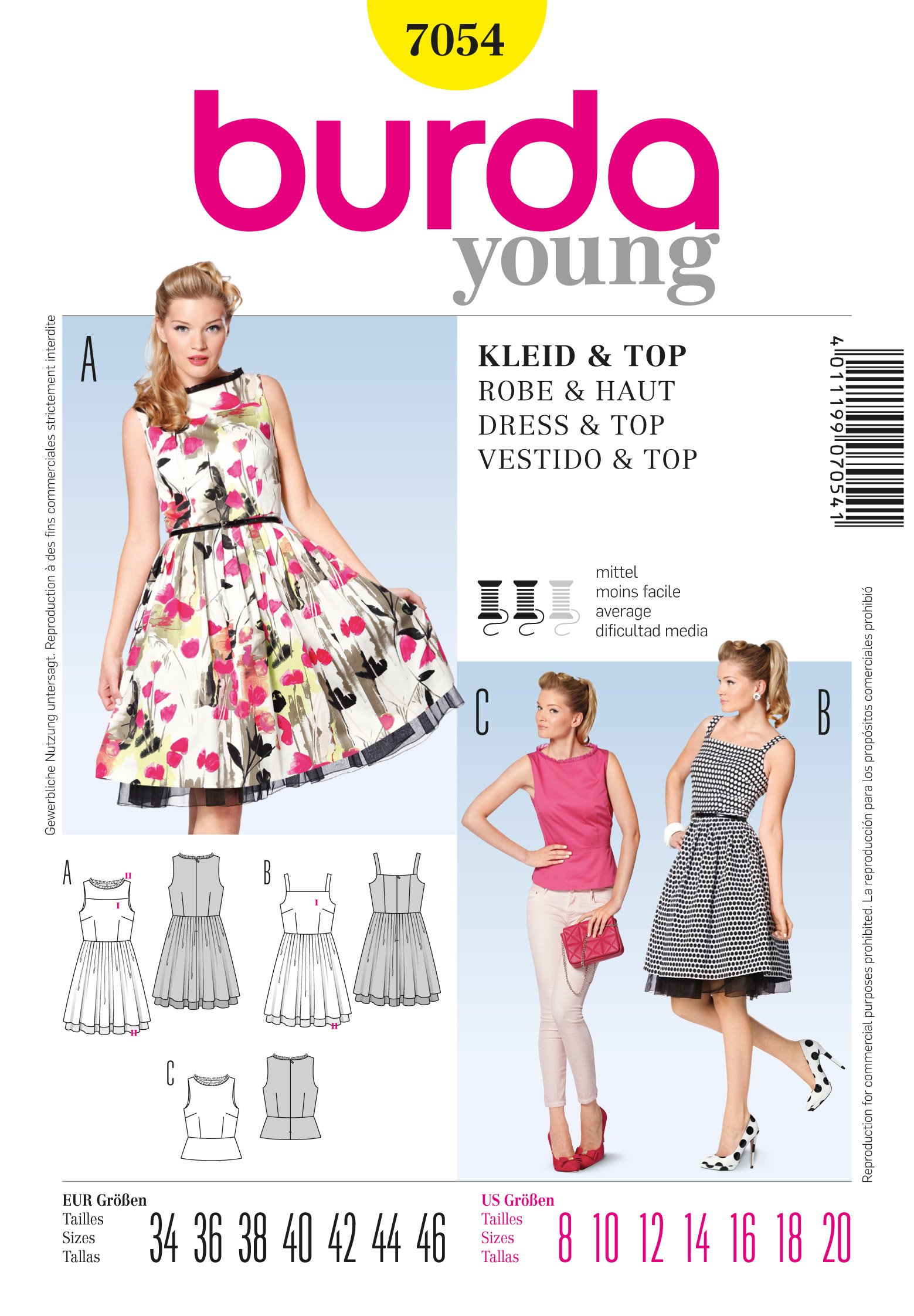 Patron Burda 7054 Robe et débardeur